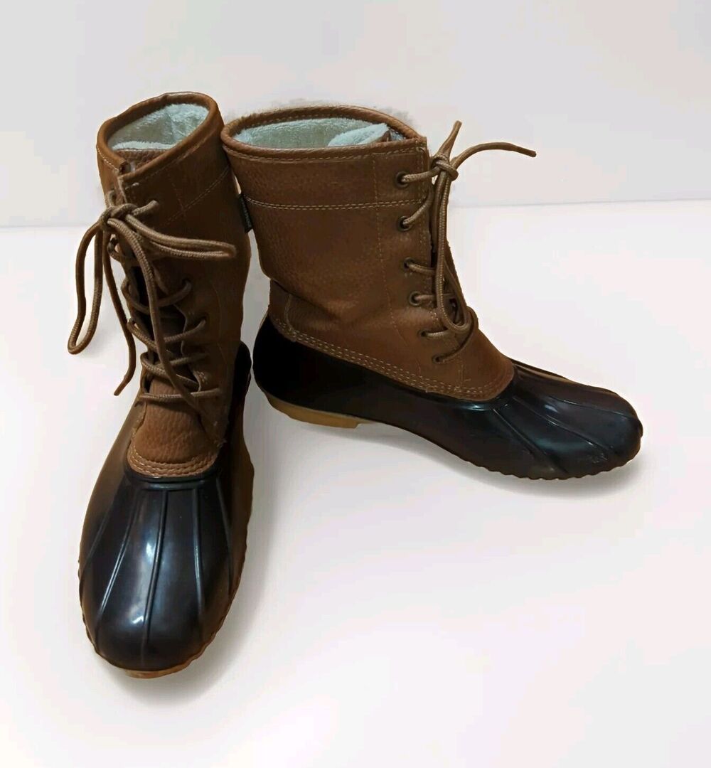 JBU by Jambu Maplewood Duck Boots Womens 8 Brown Waterproof Lace Up Rain Snow